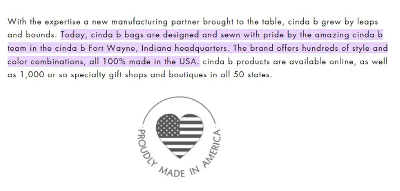 Cinda B Duffel Bags Made in USA