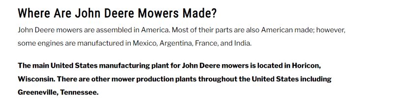 John Deere Lawn Mowers Made in USA 2