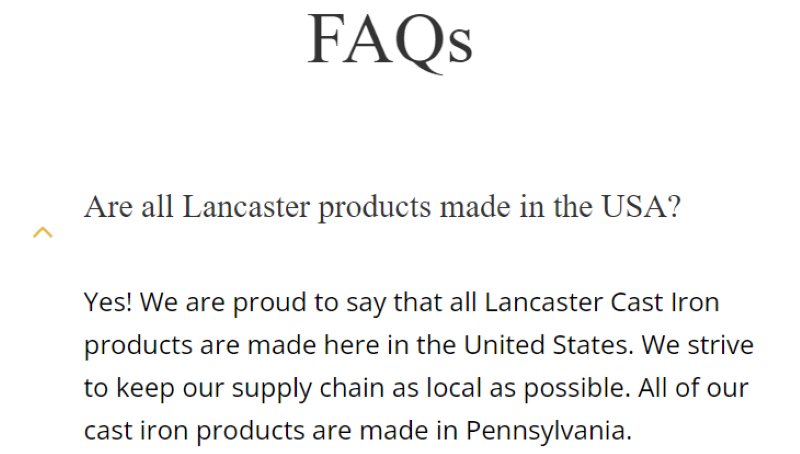Lancaster Cast Iron Spatulas Made in USA