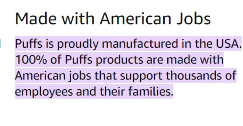 Puffs Facial Tissues Made in USA