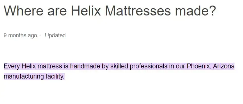 Where are Helix Mattresses Made