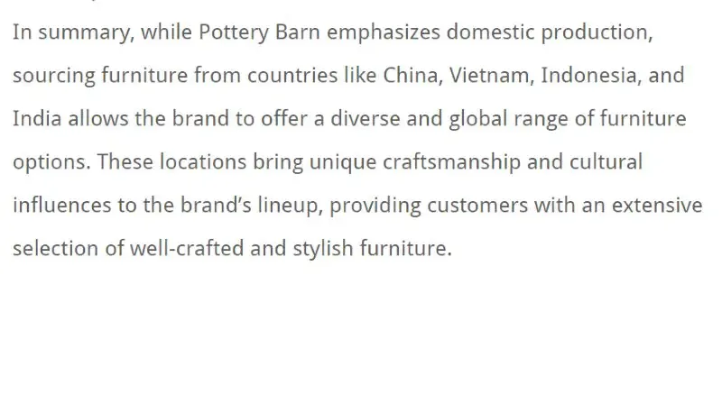 Where Is Pottery Barn Furniture Made