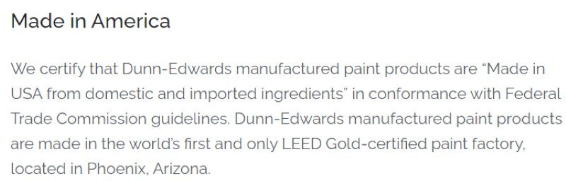 Dunn Edwards Paint Manufacturers Made in USA