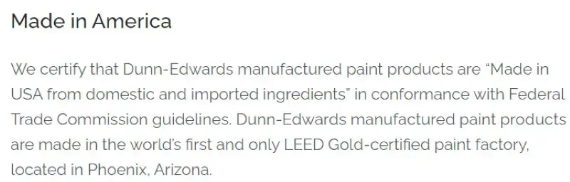 Dunn Edwards Paint Manufacturers Made in USA